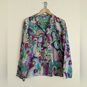 Vera Bradley “Heather” Paisley Blouse – Size M